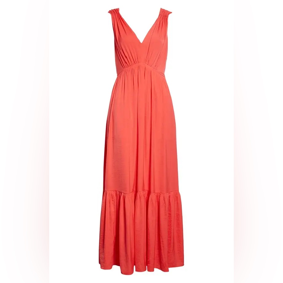 Nwt Kobi Halperin Almita Maxi Dress In Flamingo (Pink), Size Medium.